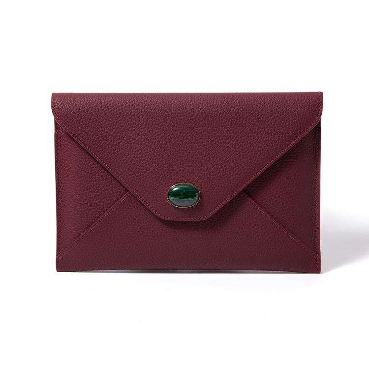 Envelope Clutch | Sealed with a Malachite - Burgundy