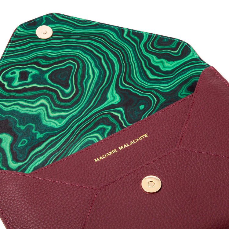 Envelope Clutch | Sealed with a Malachite - Burgundy
