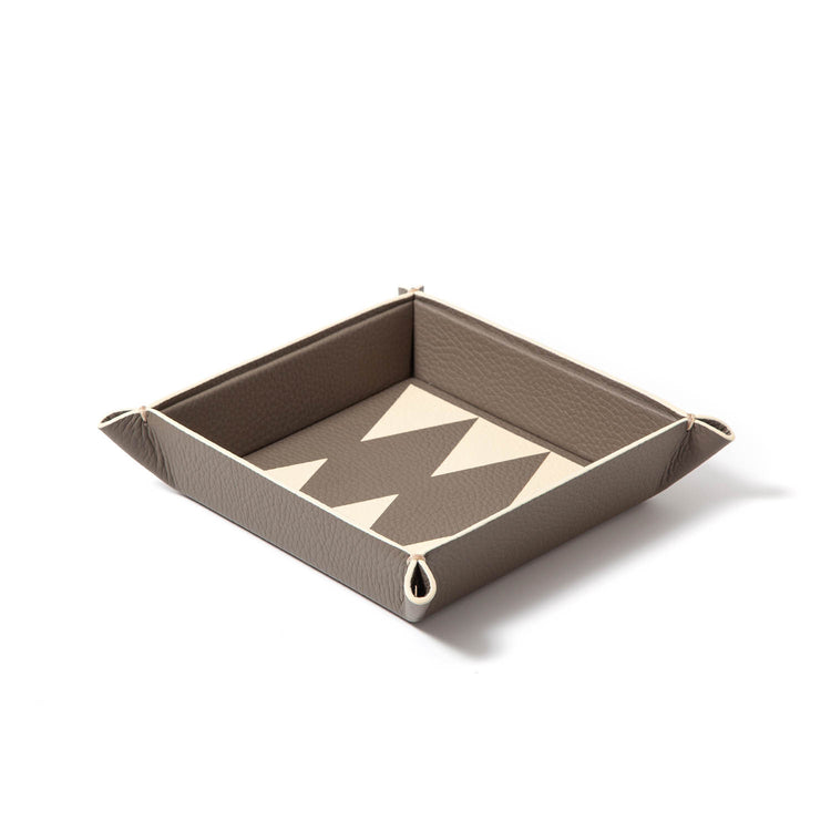 Backgammon Catchall Tray – Leather Marquetry