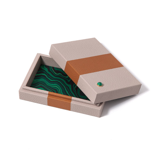 Riley Box – Striped Leather with Malachite FW26