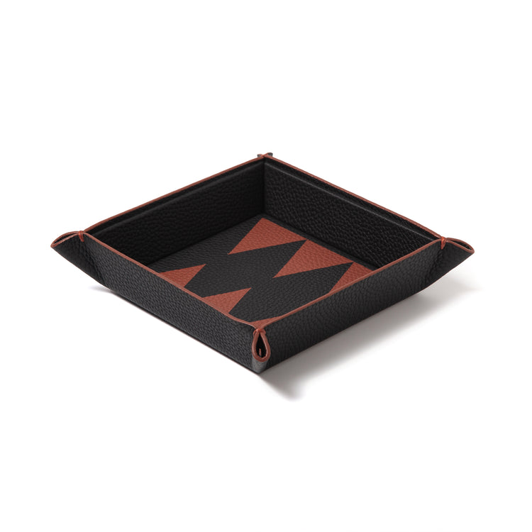 Backgammon Catchall Tray – Leather Marquetry