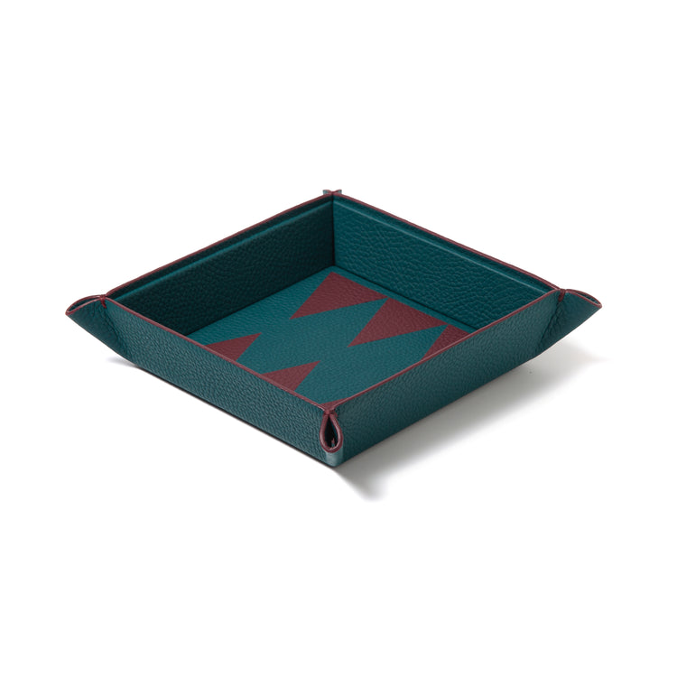 Backgammon Catchall Tray – Leather Marquetry