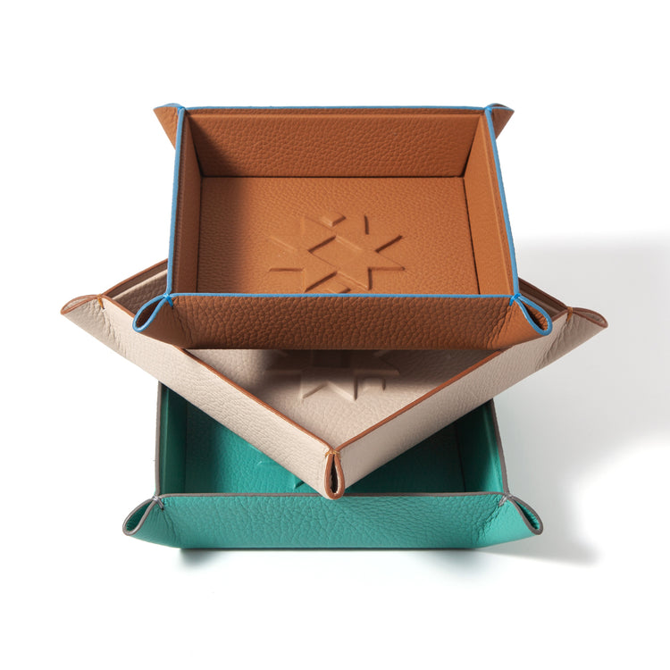 "Sunny" Embossed Leather Catchall Tray – Riviera Edition