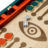Madame Malachite Limited Edition A backgammon that marquetry technique.    In our signature our bestselling backgammon is handcrafted with leather