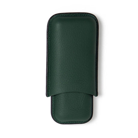    Holder for 2 Cigars.  Lined with our signature malachite lining.  100% Leather  Handcrafted 