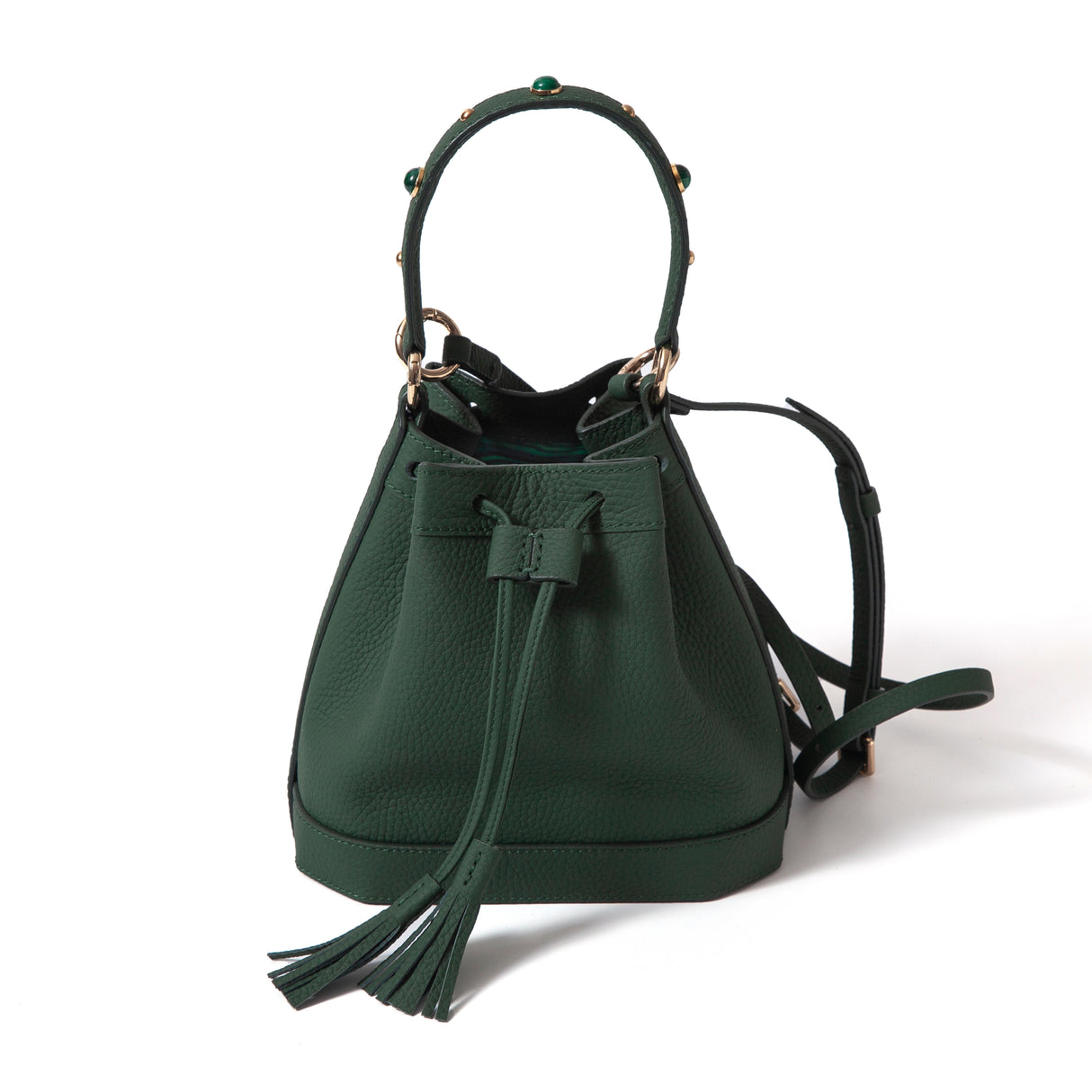 Jeweled Bucket Bag Forest