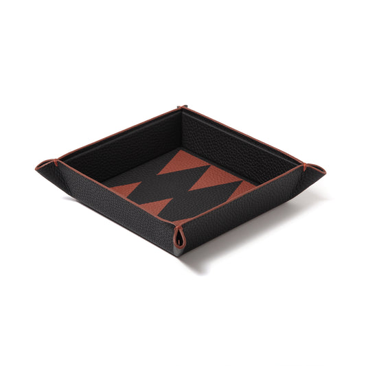 Backgammon Catchall Tray – Leather Marquetry