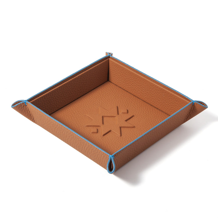 "Sunny" Embossed  Leather Catchall Tray – Riviera Edition