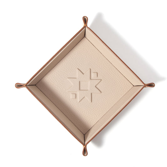 "Sunny" Embossed  Leather Catchall Tray – Riviera Edition