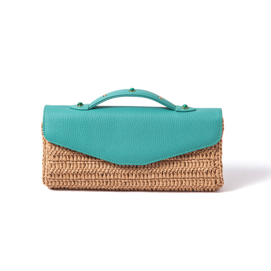 Gem-Set Raffia Envelope
