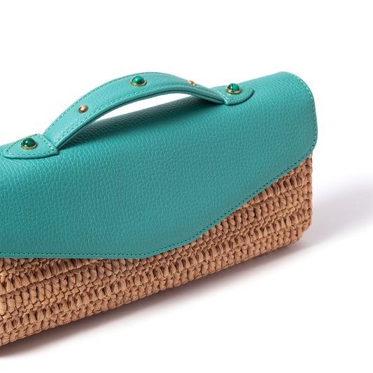 Gem-Set Raffia Envelope