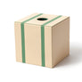 Madame Malachite Striped Tissue Box Wipe those tears away! Tissue box in marquetry, lined inside with our signature malachite fabric. 100% Leather