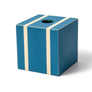 Madame Malachite Striped Tissue Box Wipe those tears away! Tissue box in marquetry, lined inside with our signature malachite fabric. 100% Leather