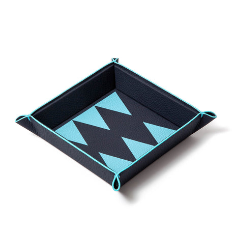 Vide poche trays meant to lighten up your load, and give you joy wherever you choose to place them. 100% Leather Marine -  Backgammon Vide Poche Trays