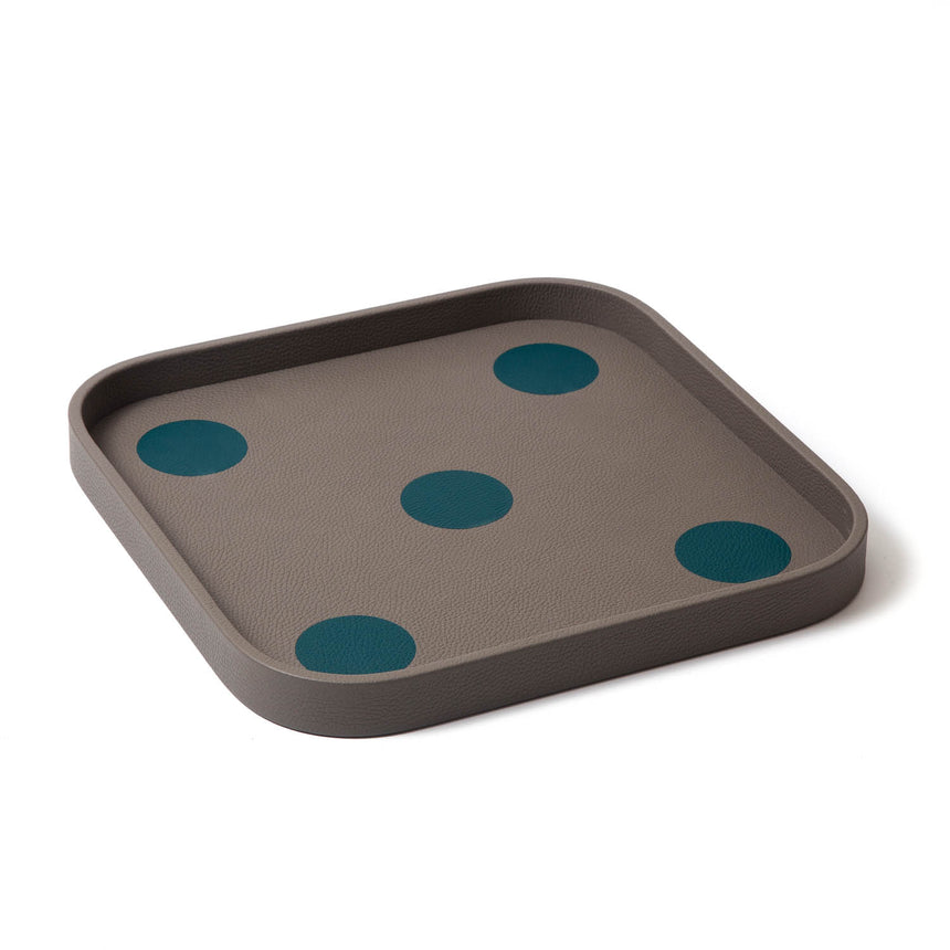 Madame Malachite Leather Tray handcrafted Take a chance and roll the dice!  A dice tray perfect for a cocktail hour....