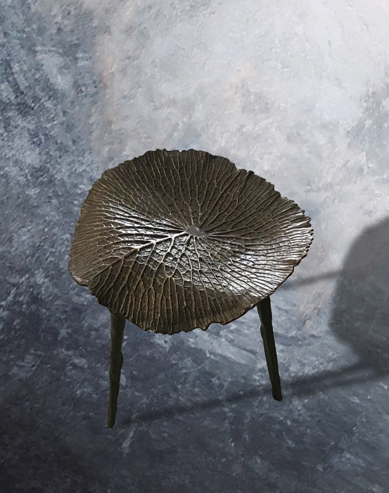 Madame Malachite Gallery Water Lily Bronze Stool