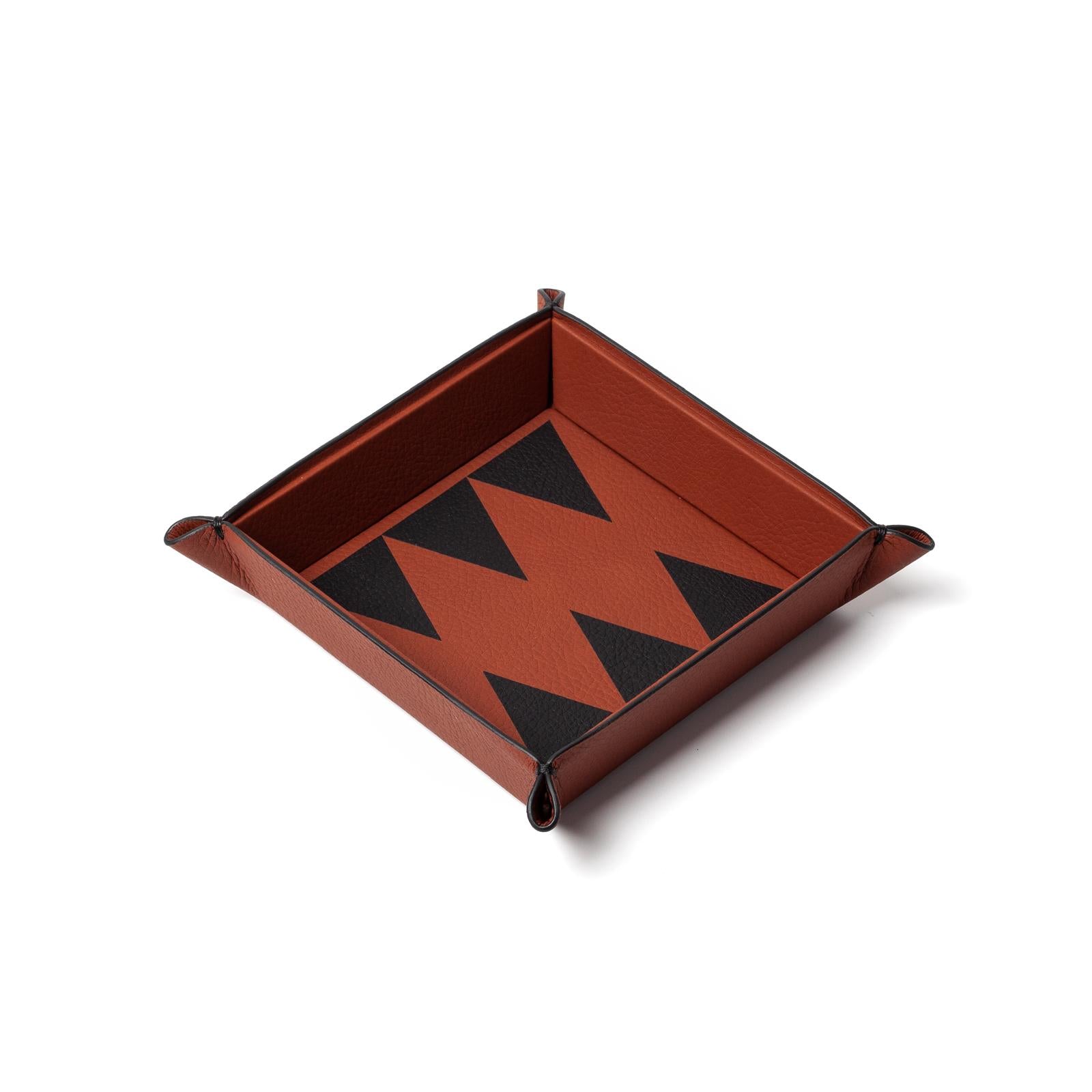 Backgammon Catchall Tray – Leather Marquetry