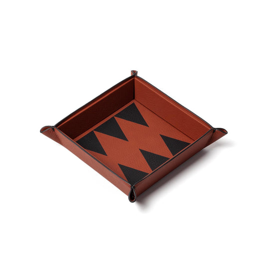 Backgammon Catchall Tray – Leather Marquetry