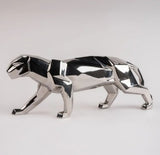 Lladro Panther (silver) Porcelain sculpture depicting a panther from the Origami collection, with its signature geometric design. Sculptor: Marco Antonio Noguerón Finish: Gloss and metallic luster
