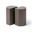 Timeless and tasteful bookends to add color to any library.  Solid geometric blocks of wood covered in leather are the essential jewels on a bookshelf.    Coordinate your bookends to match the decoration of the room.  %100 Leather (Floater leather)   Jeweled with natural malachite stones