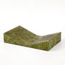 Functional, yet sculptural. Display your favorite book front and center.  %100 Embossed Croco Leather, Natural Malachite